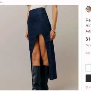 Reformation Paulina Denim Midi Skirt